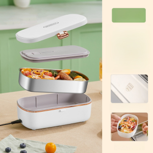 Workers Insulated Lunch Box Water-Free Electric Heating Steaming Lunch Box One Person With Rice Hot Dishes Hot Rice Gods Plug-In Electricity加热饭盒