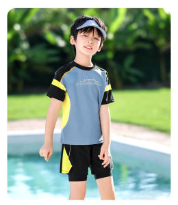 Đồ bơi cho bé trai rời size đại 7-16 tuổi phối màu in chữ hàng vải co giãn tốt kiểu dáng thời trang