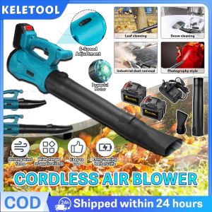 Cordless Electric Air Blower 6 Speed Handheld Leaf Blowers Dust Collector Sweeper Battery Vacuum Blower Clean Fallen Leaves Dust Snow Tool