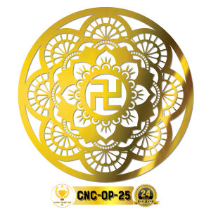 Tấm Ốp Tường Bàn Thờ Cắt CNC Họa Tiết Mandala Chữ Vạn CHÂN THIỆN MỸ Trang Trí Ban Thờ Phật Treo Phòng Thờ CNC-OP-25