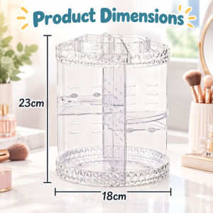360° Rotating Multi Layer Acrylic Makeup Organizer Clear Desktop Cosmetic Storage Rack Lipstick Skincare Brush