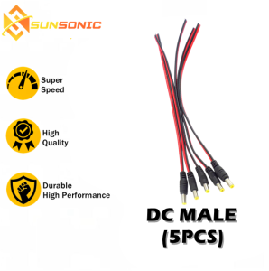 (5PCS) 12V DC 5.5mm-2.1mm Male CCTV Power Adaptor Plug Connector Jack Cable Pigtail