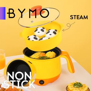 BYMO Electric Non Stick Ceramic Frying Pan Rice Portable Mini Rice Cooker Periuk Nasi Multicooker Steamer