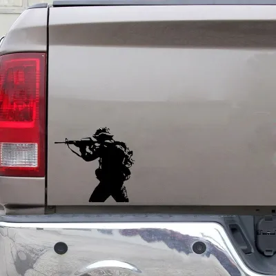 COD Stiker cutting timbul keren Tentara Membidik Senjata Pistol Dekorasi Mobil Stiker Vinyl