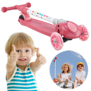 Sportschannel Xe tay ga trẻ em ánh sáng-up bánh xe 3 bánh xe scooter Chiều cao có thể điều chỉnh trẻ em đẩy scooter chống trượt boong cho trẻ em lứa tuổi 3-10