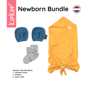 KIPKEP Newborn bundle deal | Hooded towel mittens & sock | Baby Skin-friendly | Baby Gift Set
