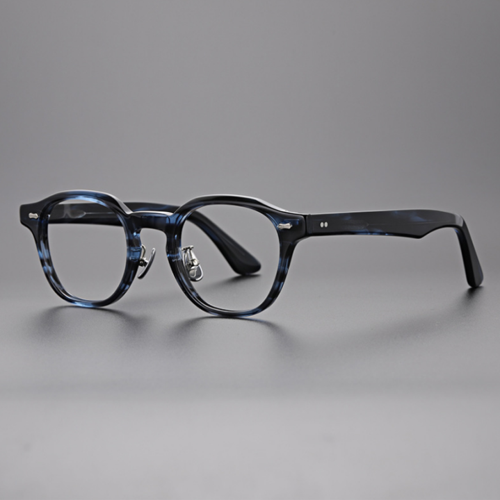 Retro Handmade Acetate Eyeglasses Frame Men Optical Eyewear Replaceable Lens Prescription 5898