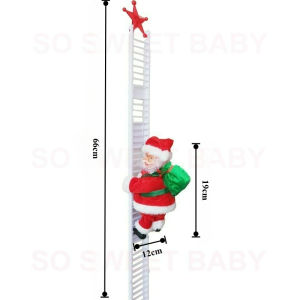 Santa Claus Climbing Beads with Light and Music Santa Claus Climbs Ladder Christmas Decoration