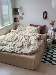 Nordic Style Washed Cotton Quilt Cover Student Dormitory Bedding 1.2 Three-piece Set High Aesthetic Home Use 1.8 Four-piece Bedding Set LZD