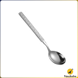 Naukaha【Ready in Stock】 1Pc Stainless Steel Spoon Silver Creativity Long Handle Tablespoon Good Look Soup Scoop Tableware