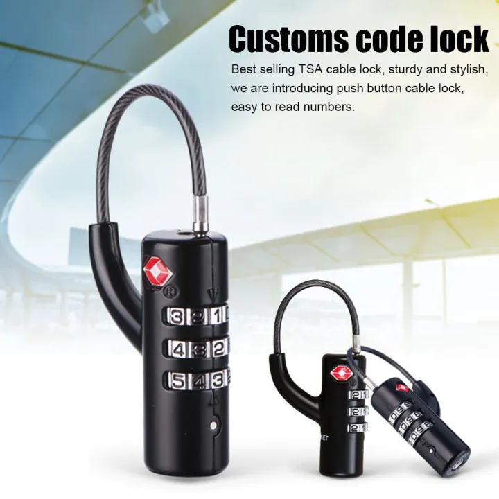 MANNUSCRIPT MANDATE63MA7 Anti-Theft Small Padlock Cable Luggage Lock ...