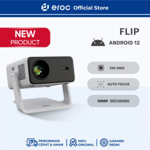 EROC Smart Proyektor LCD 350 ANSI Full HD Gimbal Agile Projection Display 150 Inch - Auto Focus - FLIP