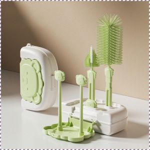 แปรงขวดนม ชุดแปรงทําความสะอาด แปรงนมหลอก ที่จับยาว การจัดเก็บที่สะดวก ซิลิโคน ชั้นวางท่อระบายน้ำ