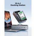 M.2 ORICO 3.5/2.5 "Dual Hdd/ SSD Enclosure USB C HUB แบบมัลติฟังก์ชั่น10 In 1แท่นวางมือถือพร้อม PD100W Type C USB HDMI RJ45พอร์ต SATA Sd/tf NVME สำหรับผู้สร้างมืออาชีพ (D35M2). 