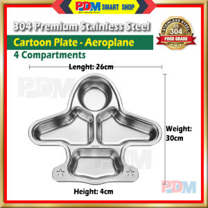 PDM Premium 304 Stainless Steel Cartoon Plate Aeroplane Plate Bus Plate Bear Plate Hippo Plate