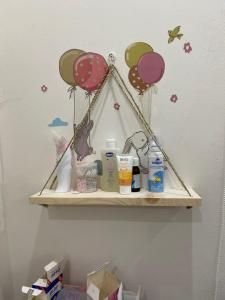 kệ trang trí treo tường kệ trang trí có dây phong cách retro kiểu mỹ 40x12 cm