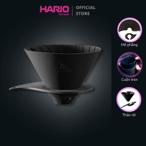 Phễu "phẳng" V60 silicone pha cà phê dòng chuyên camping Hario V60 Zebrang Flat Dripper size 02