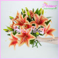 Bunga Lily Latex Cabang 3 Bunga lili Palsu Bahan Lateks Artificial Real Touch Silk Flower Tiger Lilies Hiasan Hotel Bucket Rumah Cafe dan Dekorasi Pelaminan Berkualitas Import Premium Murah. 