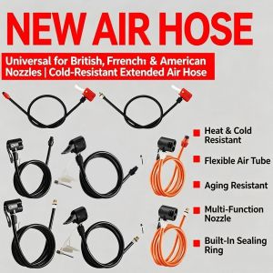 GTRBFDS Mutistyles Bicycle Air Pump Extension Tube Pump Metal/Plastic BlackOrange Bicycle Hose Air Pump Connector Tire Inflator Nozzles Bike Accessories