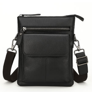 Tas Selempang Pria Kulit Elegan Messenger Sling Bag Banyak Space 1191 - BLACK