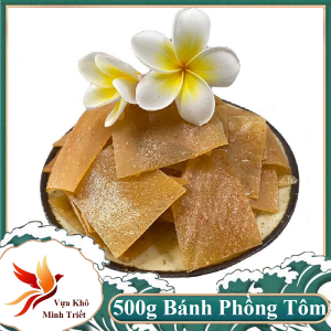 Bánh phồng tôm Cà Mau hình vuông tỉ lệ tôm cao 42% làm thủ công- VỰA KHÔ MINH TRIẾT