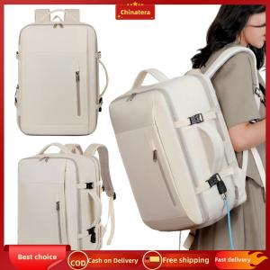 [Chinatera Malll] Nylon Business Travel Backpack Adjustable Strap Work Backpack with Zipper for Men Women College