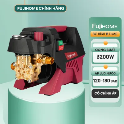 Máy rửa xe mô tơ cảm ứng từ FUJIHOME PWX1A - Đồng hồ áp linh hoạt điều chỉnh luồng nước - Bảo hành điện tử toàn quốc 18 tháng