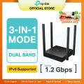 Tp-link Archer C54 AC1200 300Mbps Dual Band Wi-Fi Router tplink C54 wifi router tp link black ruter with 4 antena Garansi Resmi 1 Tahun. 