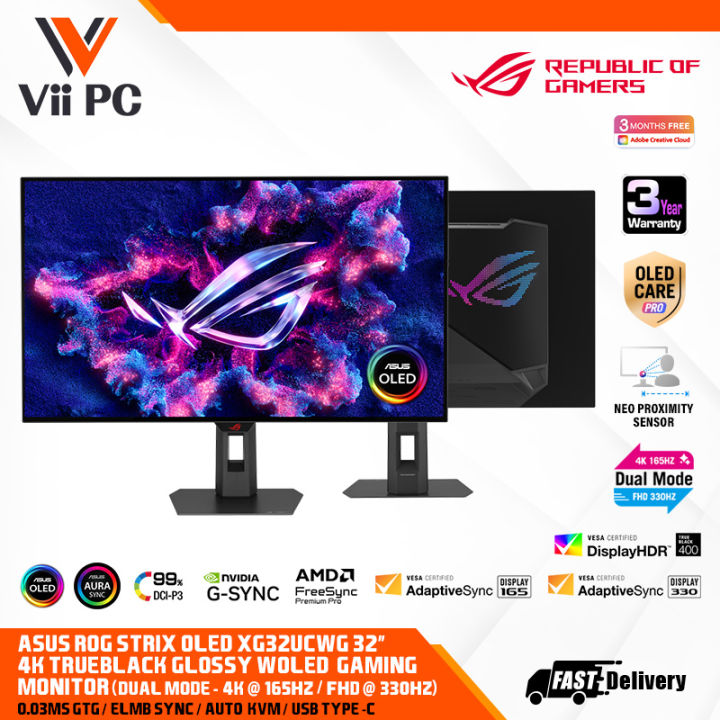 ASUS ROG Strix OLED XG32UCWG 4K TrueBlack Glossy™ OLED dual mode