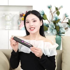 2026 Hot Sale [ Shipped from China ] Rechargeable Wireless Curling and Straightening Dual-Use LCD Negative Ion Portable Hair Straightener Japan pse Authentication B3