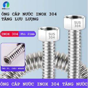 Ống cấp nước inox 304 tăng tốc độ lưu lượng chảy | Inox 304 Phi 21mm | Ống to chắc chắn dễ lắp đặt
