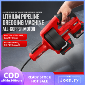 Cordless Lithium Pipeline Dredge Machine with Copper Motor Built In Cable Clears Kitchen Sink Toilet and Drain Clogs Easily