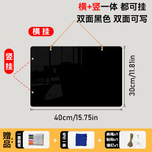 Vintage Wooden Frame Hanging Blackboard Reusable Chalk Menu Display Signboard for Cafe Restaurant Papan Hitam Kayu Gantung