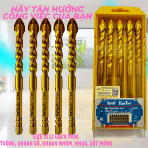 Mũi Khoan Đa Năng chữ thập (4 Cạnh) Size 8.0 li -(Hộp 10 Mũi) KingTom - KhoanTường Kính Gạch Men GraniteGỗ SắtNhômĐồng