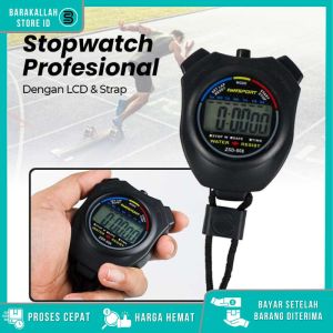 TaffSPORT Stopwatch Digital Profesional LCD dengan Strap / Alat Pengukur Waktu Lari Kebugaran / Penghitung Waktu Lari Digital Stopwatch Olahraga Dengan Tali Dengan Jam Dengan Menit Detik / Jam Tangan Digital Multifungsi / Timer LCD Olahraga Digital