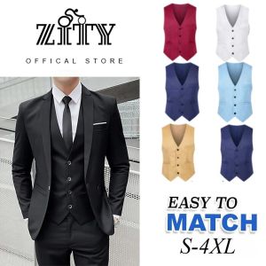 ZITY Plus Size Mens Vest Formal Korean Style Suit Vest Semi Formal Look Tuxedo Friendly COD