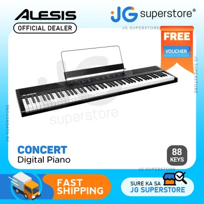 Alesis Concert 88 Key Digital Piano with Full-Sized Keys with Sustain Pedal and Power Supply | JG Superstore