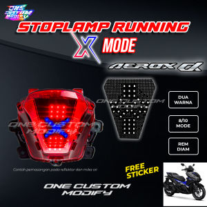 Lampu Stoplamp Aerox Alpha Turbo Cybercity X Mode 8 10 Mode Running Lampu Rem LED Motor Variasi