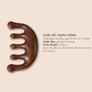 Lược Gỗ Đàn Hương Massage Da Đầu Bấm Huyệt Thư Giãn | Massage Mặt Thái Dương Cổ Vai Gáy Dưỡng Sinh