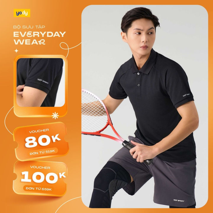 Áo polo thể thao nam Yody thoáng mát thấm hút, nhanh khô thoải mái vận động SAM7138