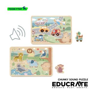 Tooky Toy Animal or Vehicle Chunky Sound Puzzle by EducratePH