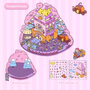 Payoe Mainan DlY 3D Scene Stickers Menyusun Dekorasi Kreatif Lucu