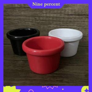 Nine percent Sauce Bowl Gravy Boats Round Glossy Melamine 6cm 50ml Black Mini Dipping Cup American Tableware for Cafe