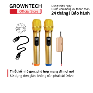 Micro đa năng không dây tv-2000 (vàng) 2 cái kèm bộ thu pin sạc nhỏ gọn âm thanh rõ nét