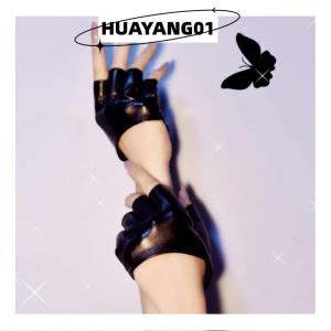 HUAYANG01 [2023 new HOT FASHION] PU da ngón găng tay cho Goth PUNK ROCK Lolita Harajuku sân khấu Đảng