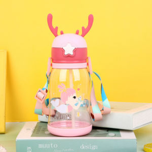 Gratis Ongkir - Botol Minum Anak Model Tanduk Rusa Lucu Free Tali Panjang Dan Sticker / Botol Minum