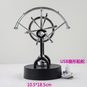 Large Three-Linked Perpetual Motion Device Electromagnetic Pendulum Tree-Shaped Newton Pendulum Rotating Swing Stress Relief Office Desk Decoration