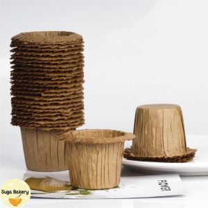 SUGA พร้อมส่ง ถ้วยกระดาษอบทรงหมวก ขอบจีบระบาย มีหลายสี ขนาด4.2x5cm ทนความร้อนสูง อุปกรณ์เบเกอรี่ 50ชิ้น/1แพ็ค COD SUR242