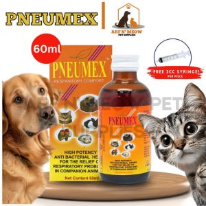 60ml Pneumex Syrup Respiratory Comfort All Stages Adult Puppy Kitten Immune Support Pet Essentials