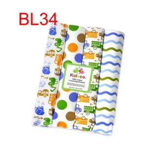 730Baby Cotton Big Receiving Blanket 4pcs/Pack Extra Big Cotton Flanner Bayi Selimut Bedung 120x76cm BL